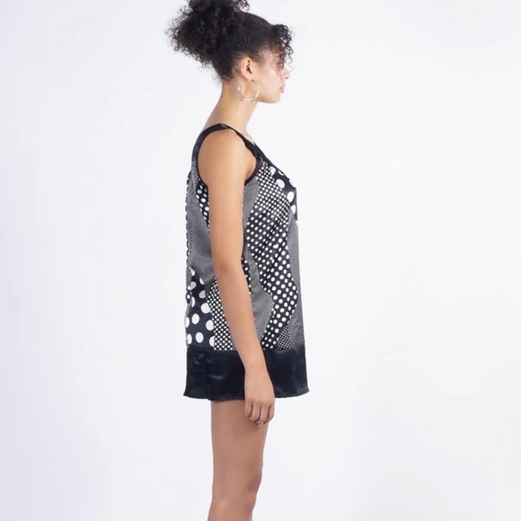 She's Cool - Vibe Slip Dress - Black/White - Picture 3 of 11